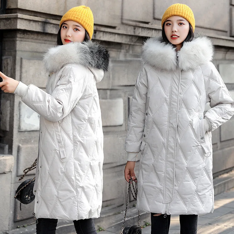 M-2XL Thick Winter Jacket Women 2020 Elegant Large Fur Collar Hooded Warm Parkas Female Cotton Padded Coats for Winter 3 Colors