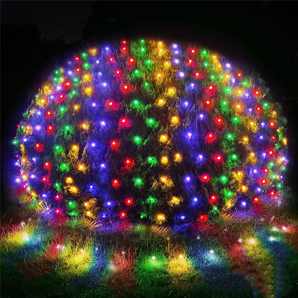 6X4M 672 Leds Christmas Garlands LED String Christmas Net Lights Fairy Xmas Party Garden Wedding Decoration Curtain Lights