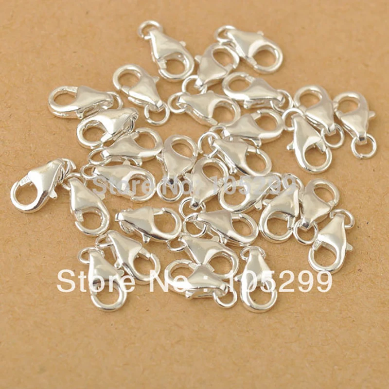 

Fast Shipping 50pcs a lot 925 Sterling Silver jewelry findings Accessories lobster clasp with opening jump ring fittings charms