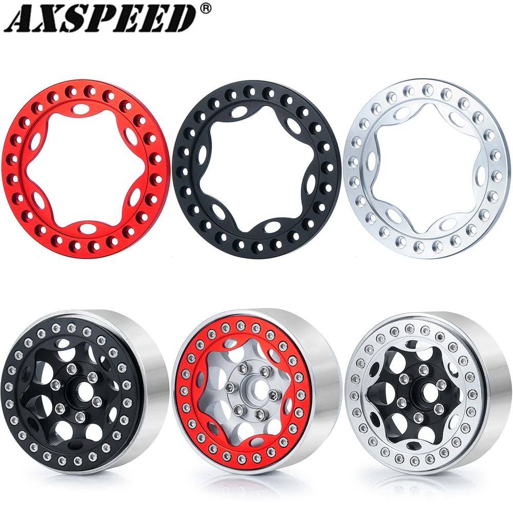 AXSPEED-Anneau extérieur de roue Beadlock, moyeu de roues 1.9 "et 2.2", Axial SCX10 Wraith TRtage, TRX6, D90, CC01, 1/10 RC Inoler Car, 4 pièces