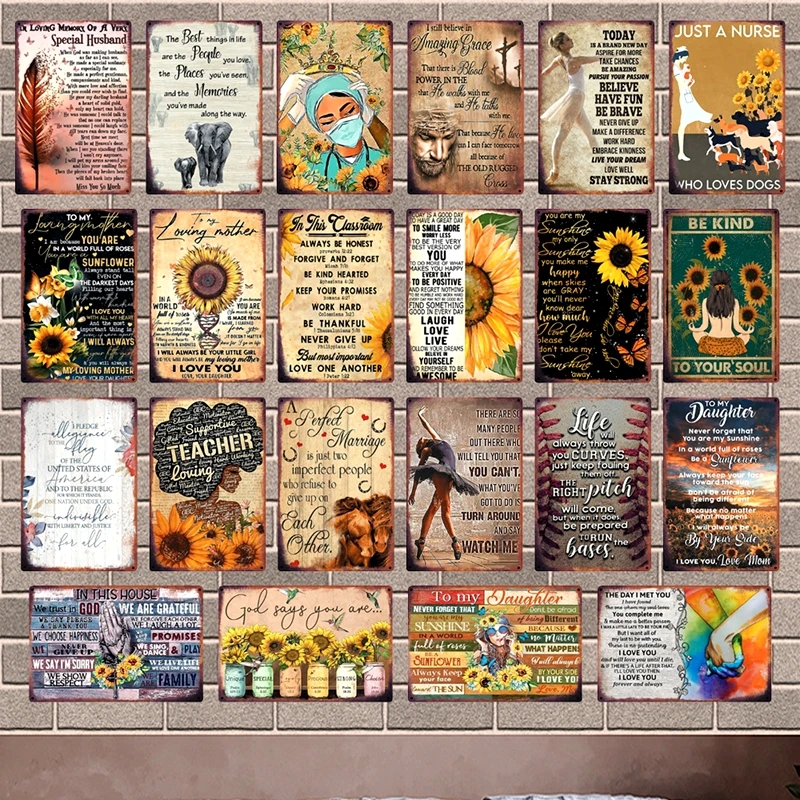 

[ Kelly66 ] You Are My Sunflower Only Sunshine Kind To Soul Tin Metal Sign Home Decor Bar Wall Art Painting 20*30 CM Size JT-63