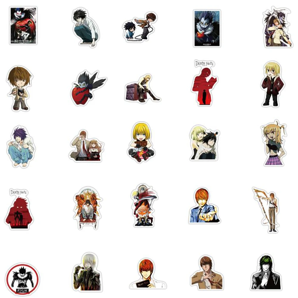 10/30/50PCS Anime DEATH NOTE Graffiti Stickers DIY Motorcycle Luggage Skateboard Cartoon Cool Classic Toy Decal Sticker for Kid