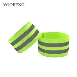 VOOFENG Reflective Elastic Armband Wristband 2pcs for Leg Strap Safety Reflector for Night Outdoor Sports Running Cycling 33*5cm