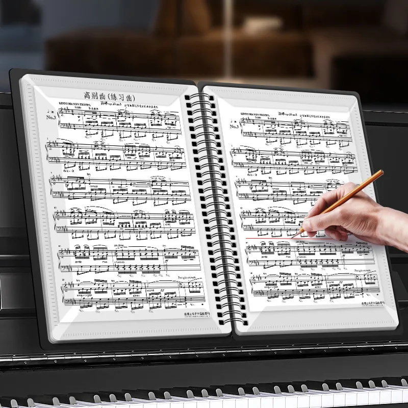 Flexible 40 Pages Piano Music Score Folder Smooth Expanded A4 Sheet Bag Stave Storage Holder Keyboard Instruments Accessories