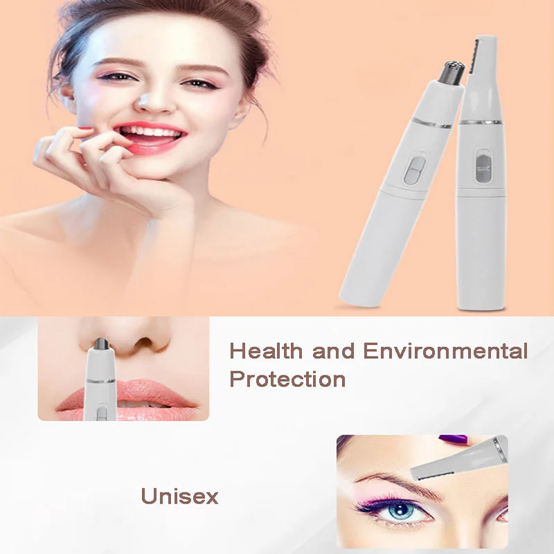 2 In 1 Multipurpose Portable Facial Privacy Hair Razor Ear Eyebrow Electric Scraper Nose Pen Hair Cleaning Trimmer Epilator