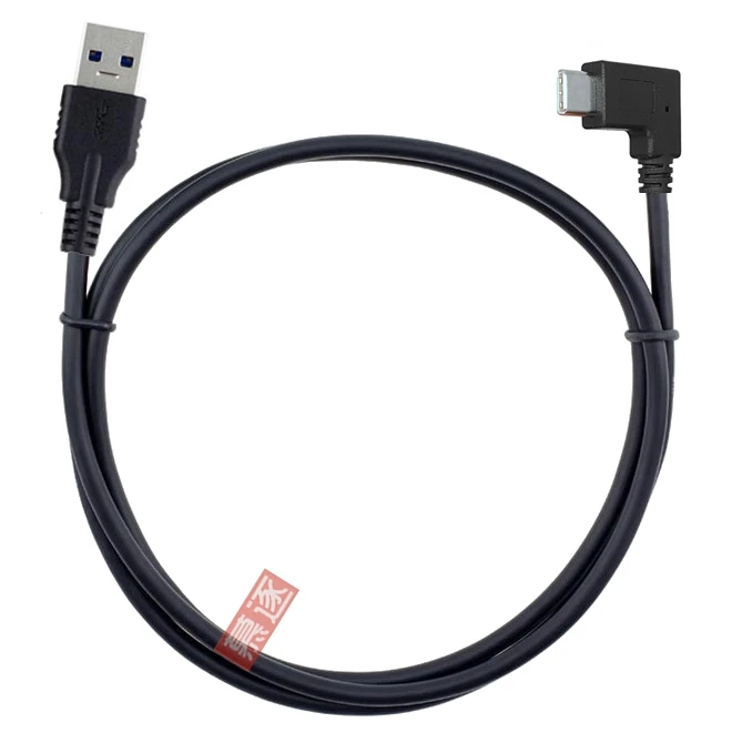 Câble de données droit coudé type-c vers USB3.0 mâle, angle droit de 90 degrés, câble de chargement 10G, 1M, 1M