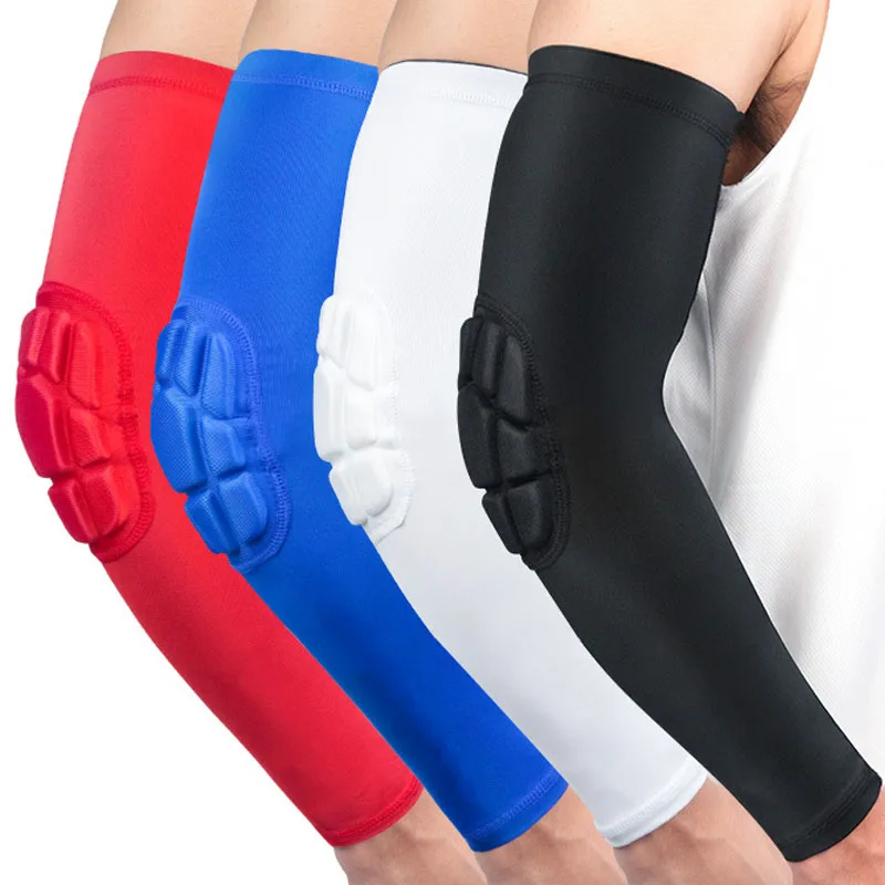 DAYSELECT 1PCS Hexagon Anti-collision Arm Guard Sports Safety Elbow Pads Arm Warmers Sports Arm Elbow Support Basketball Fitness