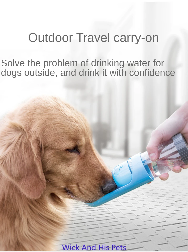 Portable Pet Water Bottle Outdoor Travel Drinking Kettle Filter Safe Health Water Dispenser Feeder Removable for Easy Cleaning