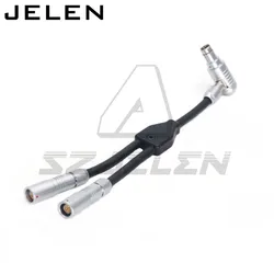 RS 3pin right angle to double RS 3pin Female  way splitter  for SONY CineAlta  camera RS3-pin extension socket 10cm