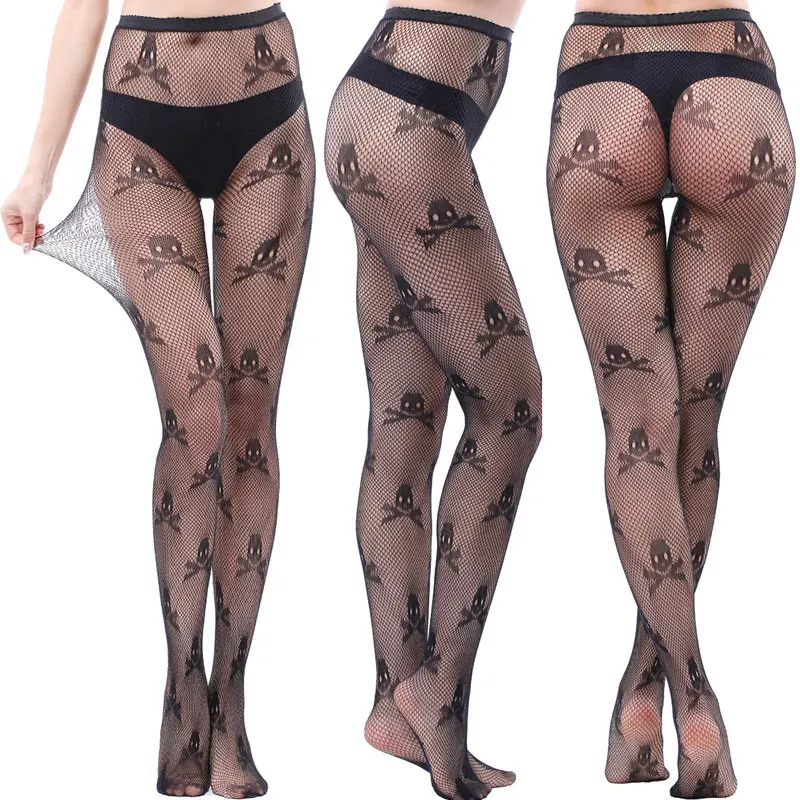 

Fishnet Tights Skull Rajstopy Collants Gothic Clothes Medias Negras Pantyhose Femme Pantis De Mujer Women Mesh Sexys Stockings