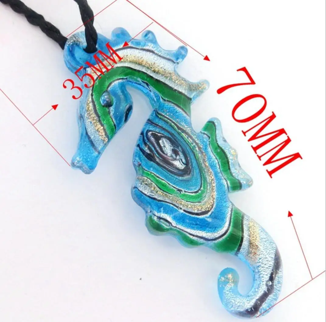 Handmade Murano Glass Hippocampus Pendant For Necklace  Jewelry