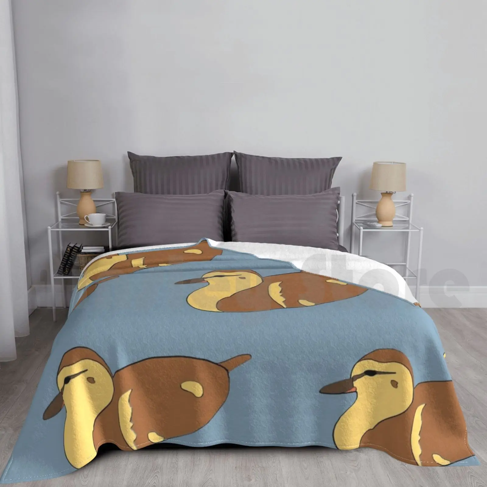 

Duck Animal Print Pattern Blanket For Sofa Bed Travel Cute Facial
