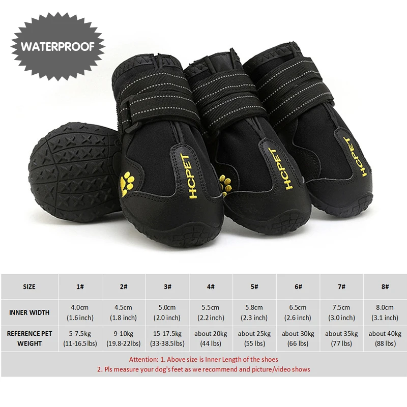 4 Stks/set Hond Schoenen Voor Medium Grote Honden Waterdichte Regen Sneeuw Hond Laarzen Duurzaam Ademend Outdoor Training Wandelen Hond schoenen