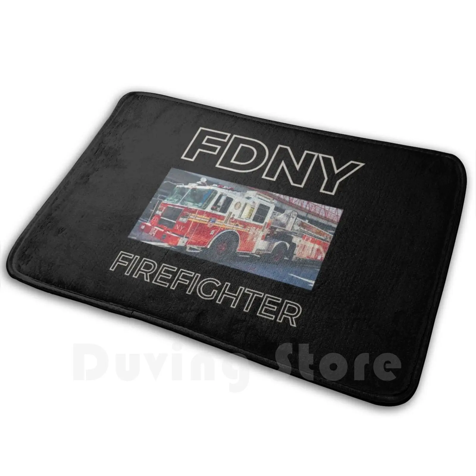 Firefighters , Truck & Ladder Carpet Mat Rug Cushion Soft Non-Slip Fire Department Truck Engine Ladder 104 Fire Fighters