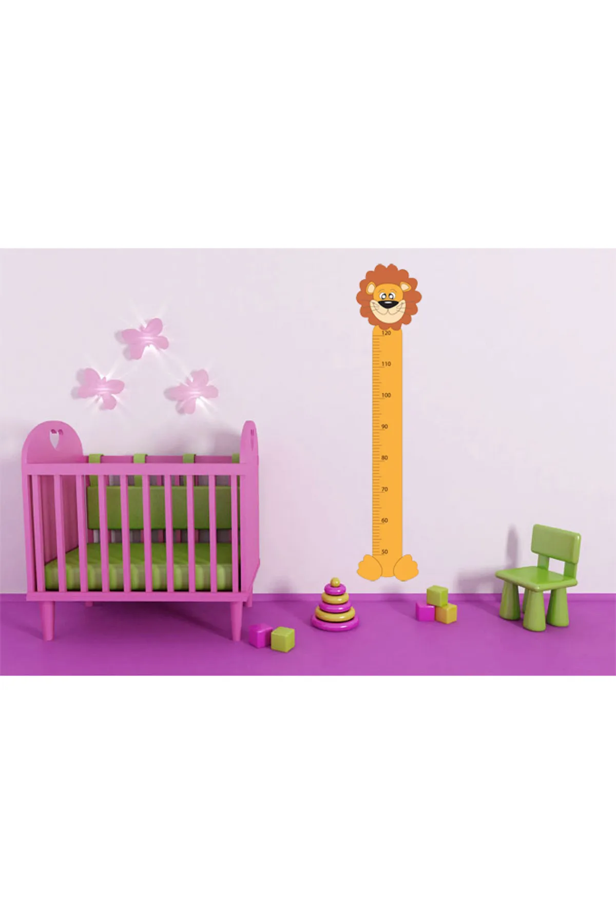 Cute Lion Height Ruler Wall Sticker