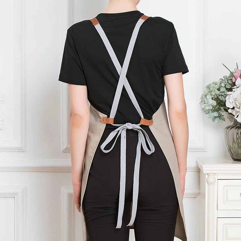 Unisex Fashion Chef Cook Kitchen Apron Coffee Shop Hairdresser Sleeveless Work Uniform Bib Work Clothing Antifouling Aprons