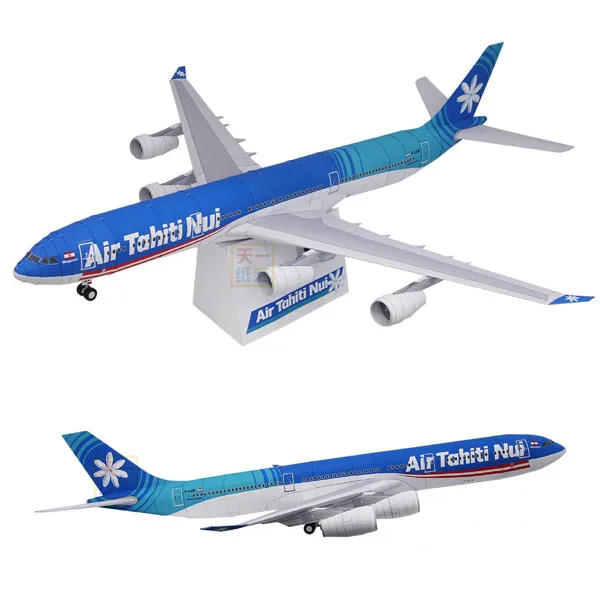 

3-D Paper Model Of Airbus A340 Aircraft DIY Educational Parent-child Hand-made Lesson Origami Toy Paper Model