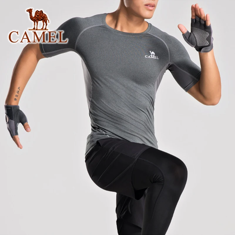 GOLDEN CAMEL Sports Suits 5pcs Sportswear Men Short T-Shirts Pants for Men Breathable Gym Fitness for Running Training Hiking