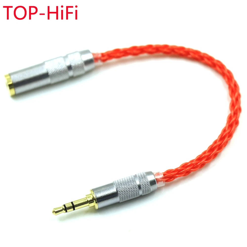 

TOP-HiFi 10cm 3.5mm Stereo Male to 2.5mm TRRS Balanced Female Audio Adapter UPOCC Silver Plated Cable