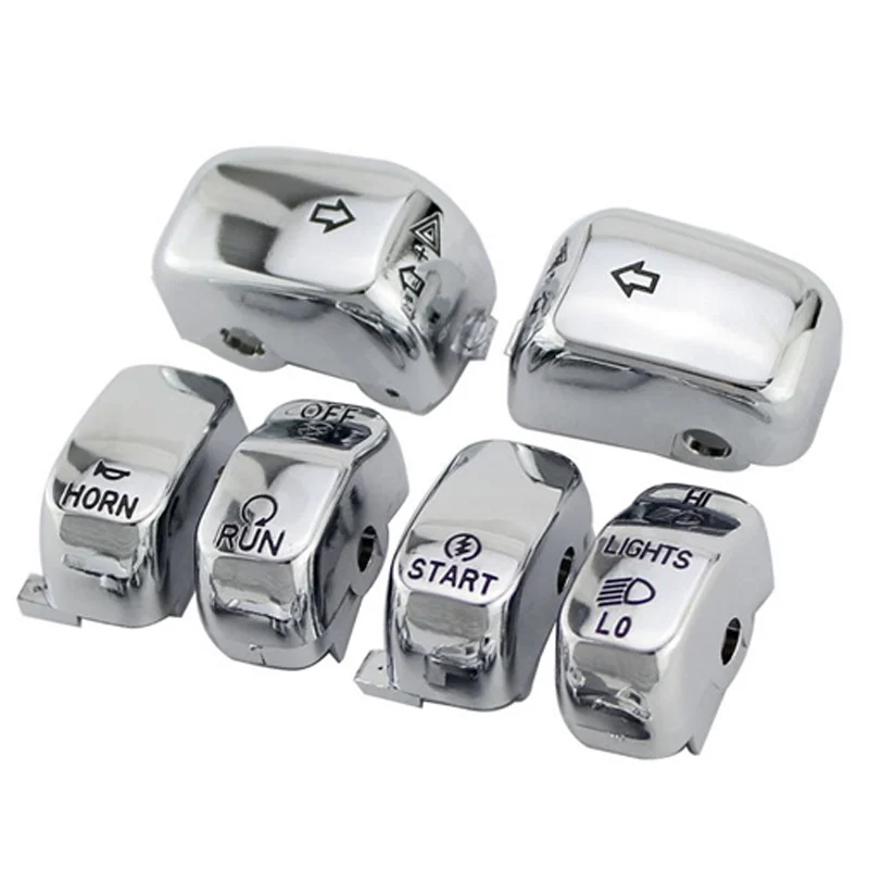 Moto Accessory Hand Control Switch Housing Cap Button Cover Kit For Harley Softail Dyna Sportster 883 1200 VRSC XL XR FLHR FLHRC