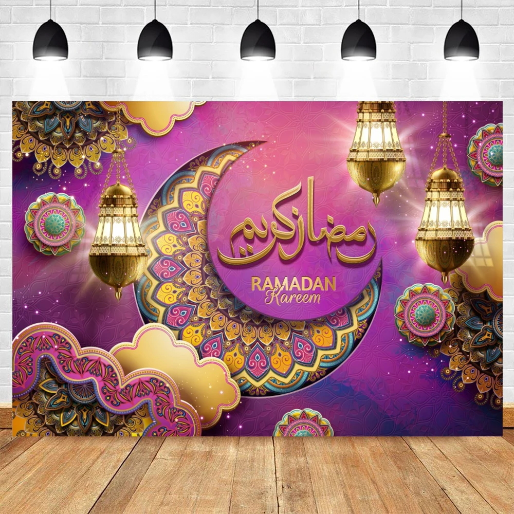 

Yeele Eid Mubarak Ramadan Kareem Moon Photo Backdrops Lights Crescent Mosque Bokeh Princess Custom Photography Backgrounds Props