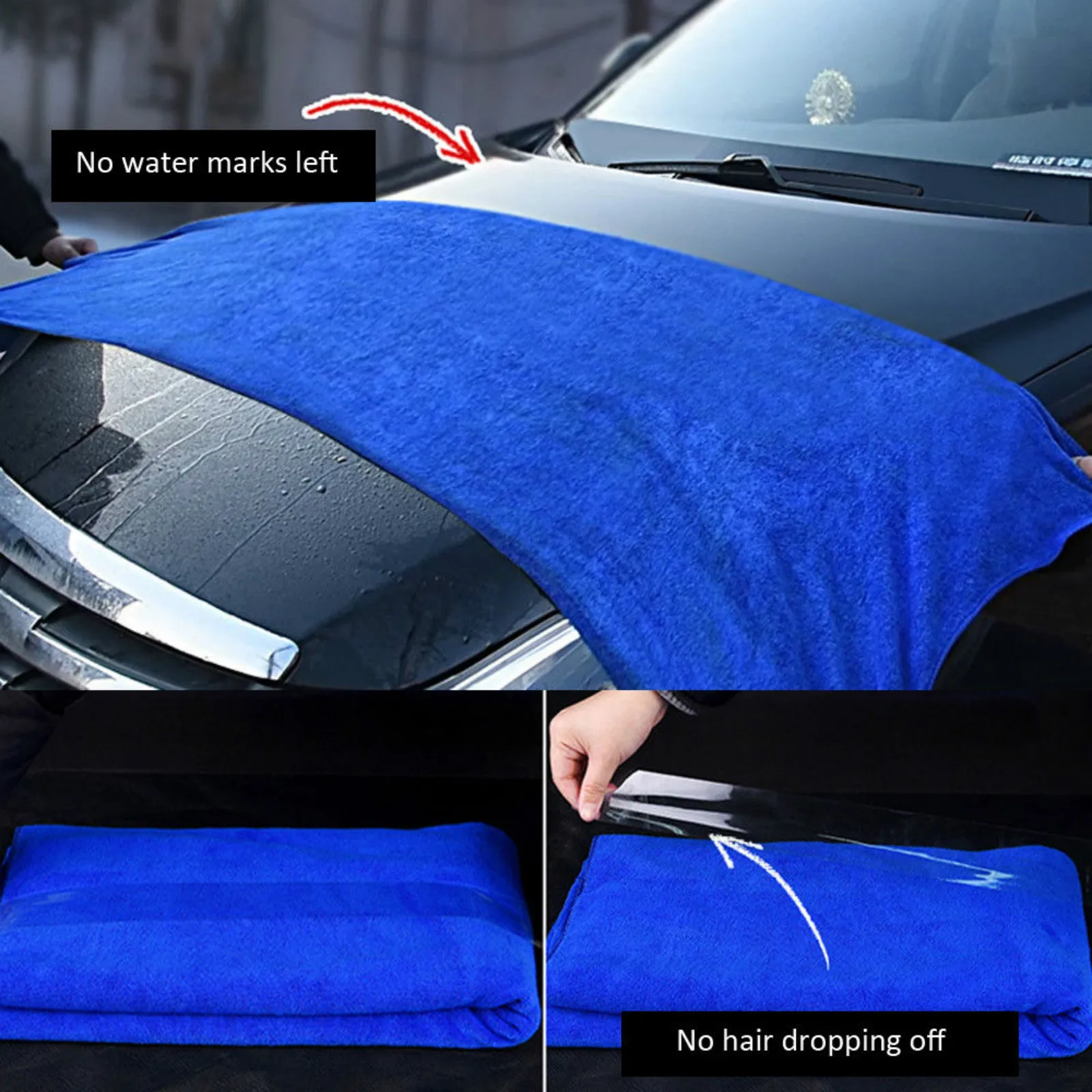 160x60cm Car Wash Microfiber Towel Cleaning Drying Car Polishing Cloth Soft Edgeless Car Detailing Waxing Towel