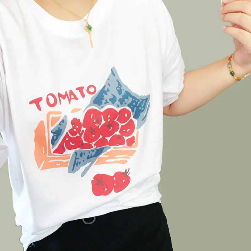 

1pcs Marinara Tomato fruit T shirt Summer tees fashion Legalizing It T-shirt Short Sleeves New Fashion T-shirt women Clothing