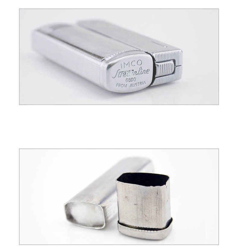 IMCO Stainless Steel Oil Refueling Gasoline Lighter 6800 Golden Silver Nostalgic Men\'S Cigarette Lighter