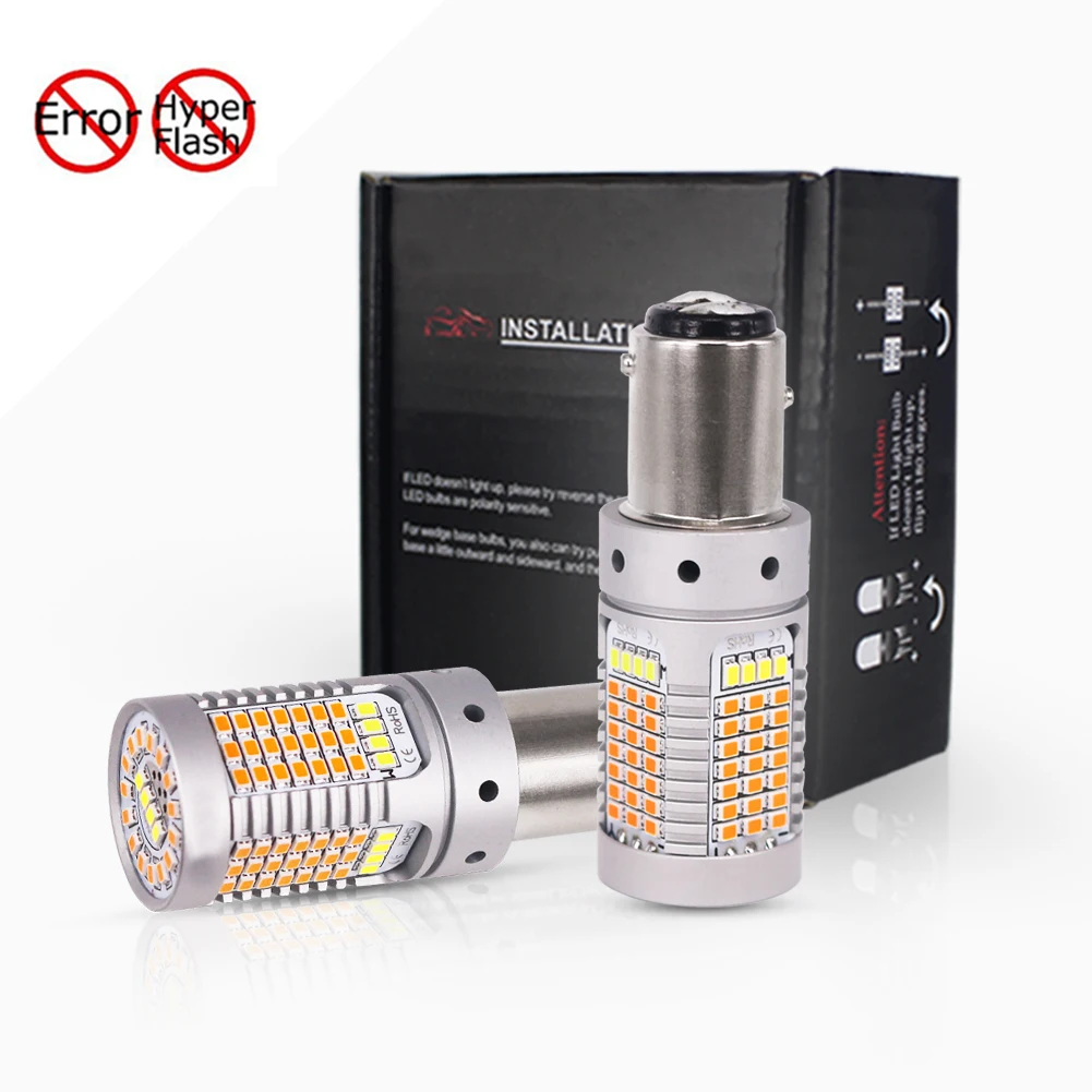 Canbus Error Free Dual-Color Switchback White/Amber 1157 P21/5W BAY15d LED Bulbs For Daytime Running Light DRL/Turn Signal Light