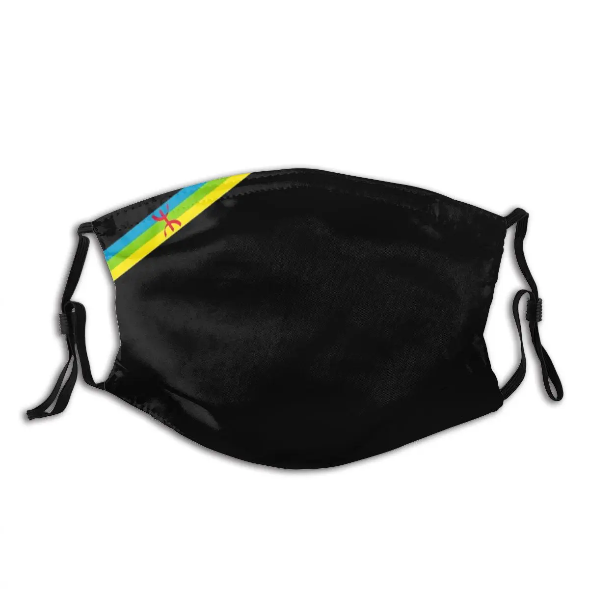 Amazigh Flag Activated Carbon Filter Fashion Amazigh Washable Face Mask Adult