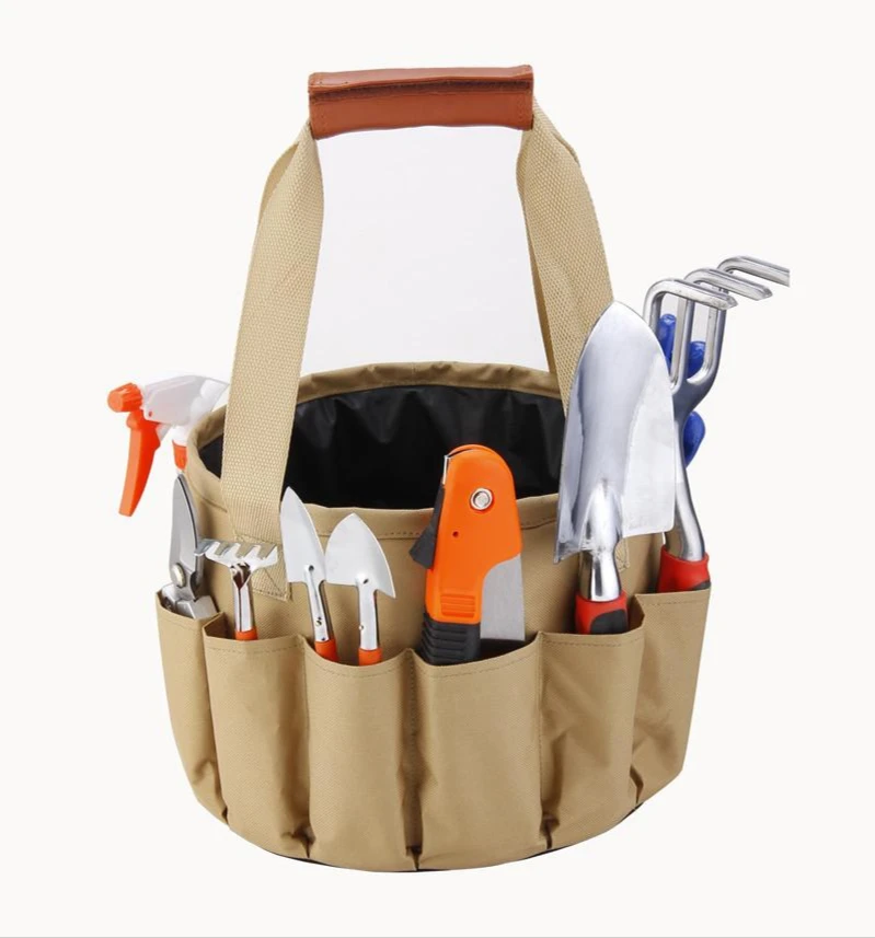 10PC Garden Tool Bag Canvas Bag Combination Set Aluminum Alloy Shovel Scissors Bucket Cloth Bag