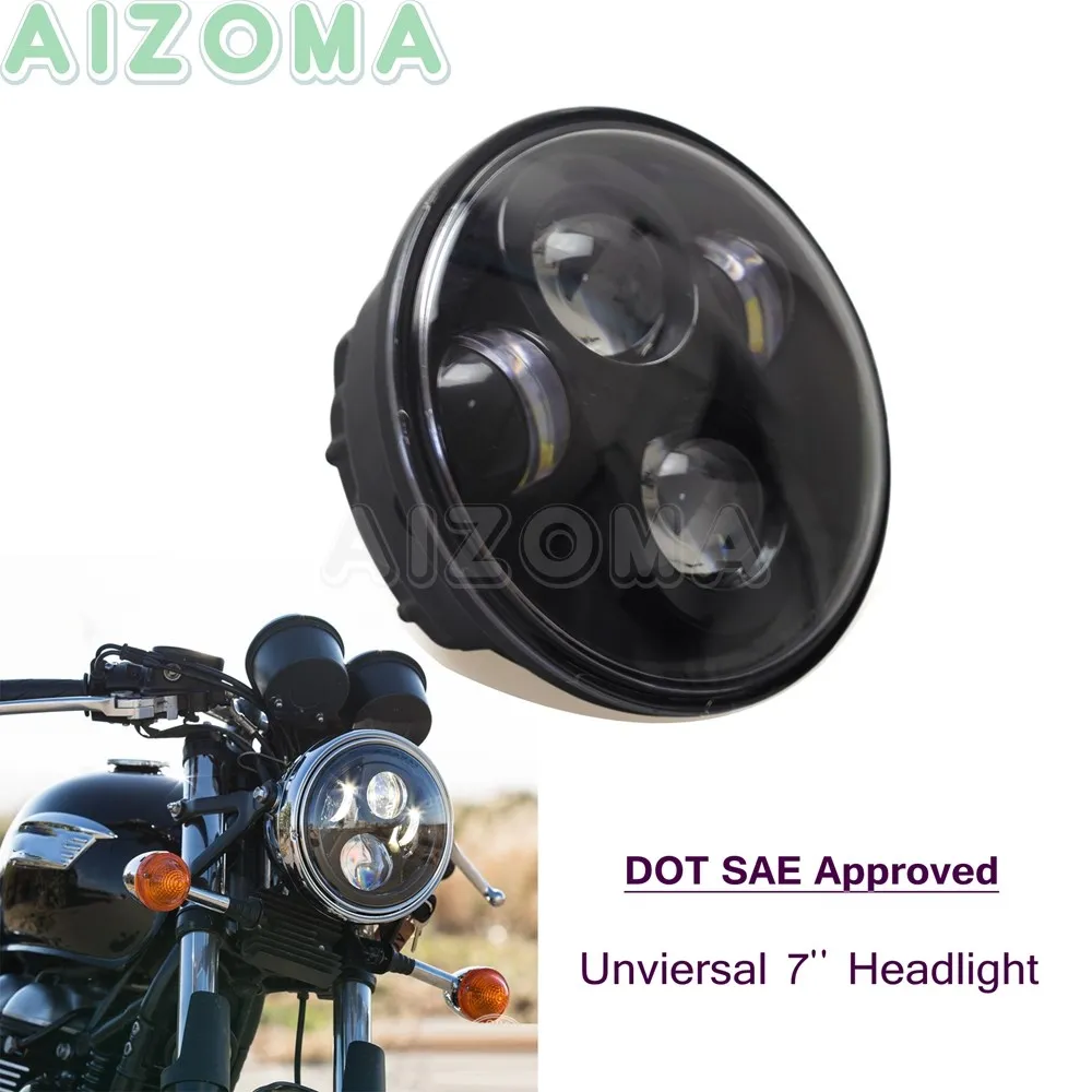 Motorcycle 7'' LED Headlight Front Light Lamp For Harley Touring Dyna Street Fat Bob FXD FLD Sportster 1200 883 Softail Fat Boy