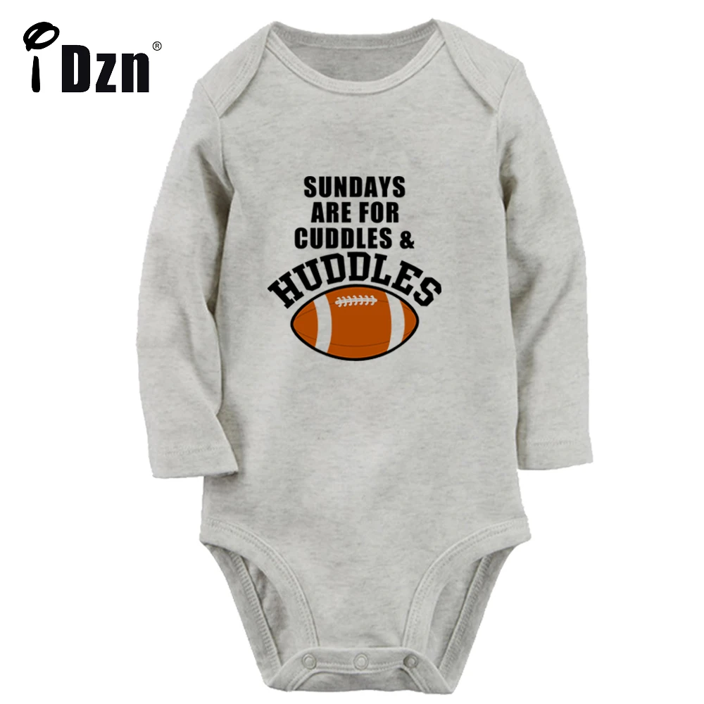 Sundays are for Cuddles & Huddles Baby Boy Fun Rompers Baby Girl Cute Bodysuit Newborn Long Sleeves Jumpsuit Soft Cotton Clothes