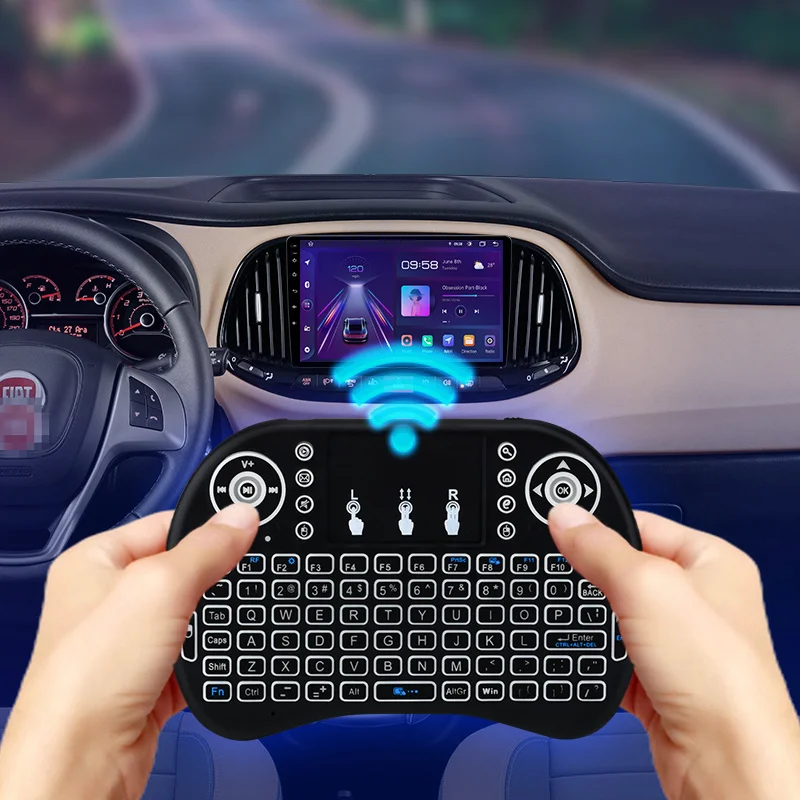 Junsun لوحة المفاتيح اللاسلكية النسخة الإنجليزية i8 + 2.4GHz الهواء ماوس لوحة اللمس المحمولة لأجهزة راديو أندرويد TV