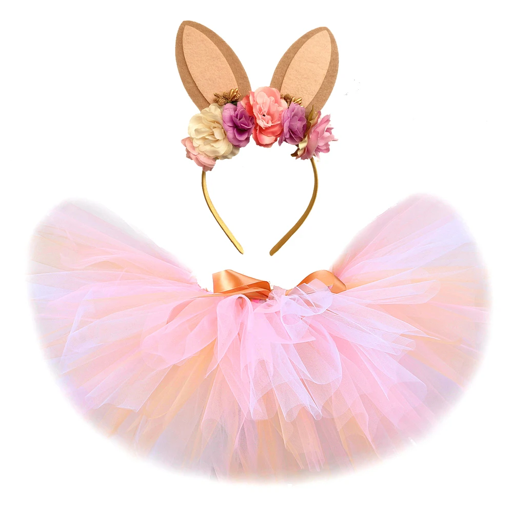 Easter Bunny Tutu Skirt for Baby Girls Costume Kids Rabbit Fluffy Tutus Toddler Girl Tulle Skirts Outfit for Birthday Party 0-14