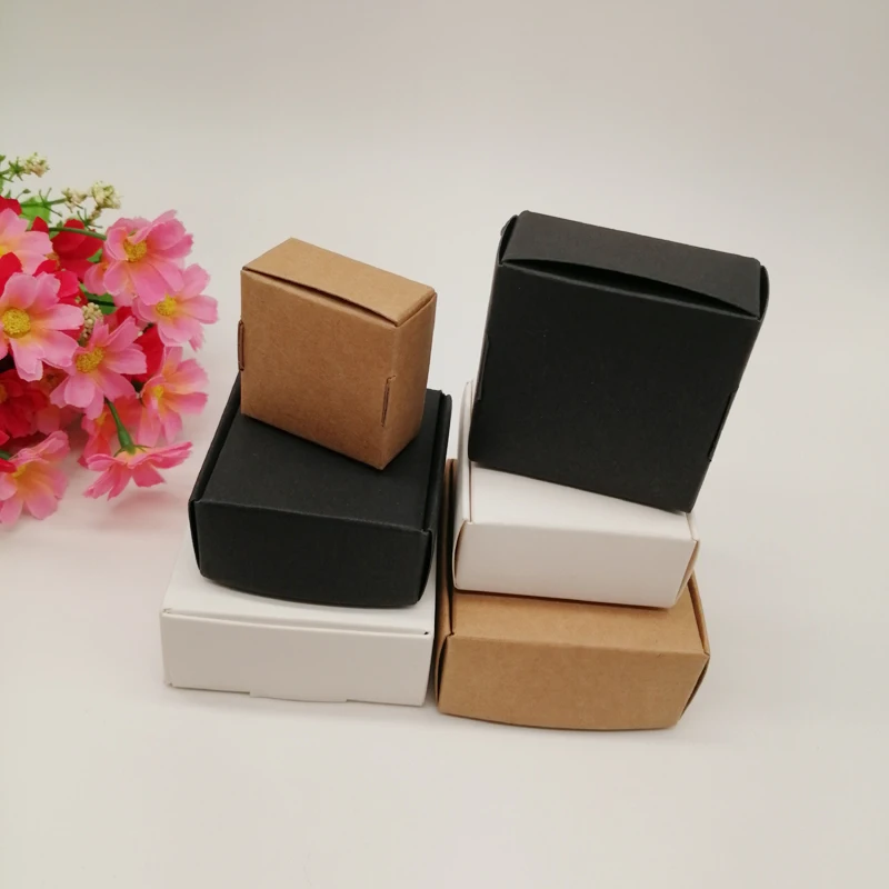 10pcs Black/White/Kraft Paper Box for Gifts Box Jewlery Display Storage Watch Earring Packaging Box Wedding Cake Paper Gift Box