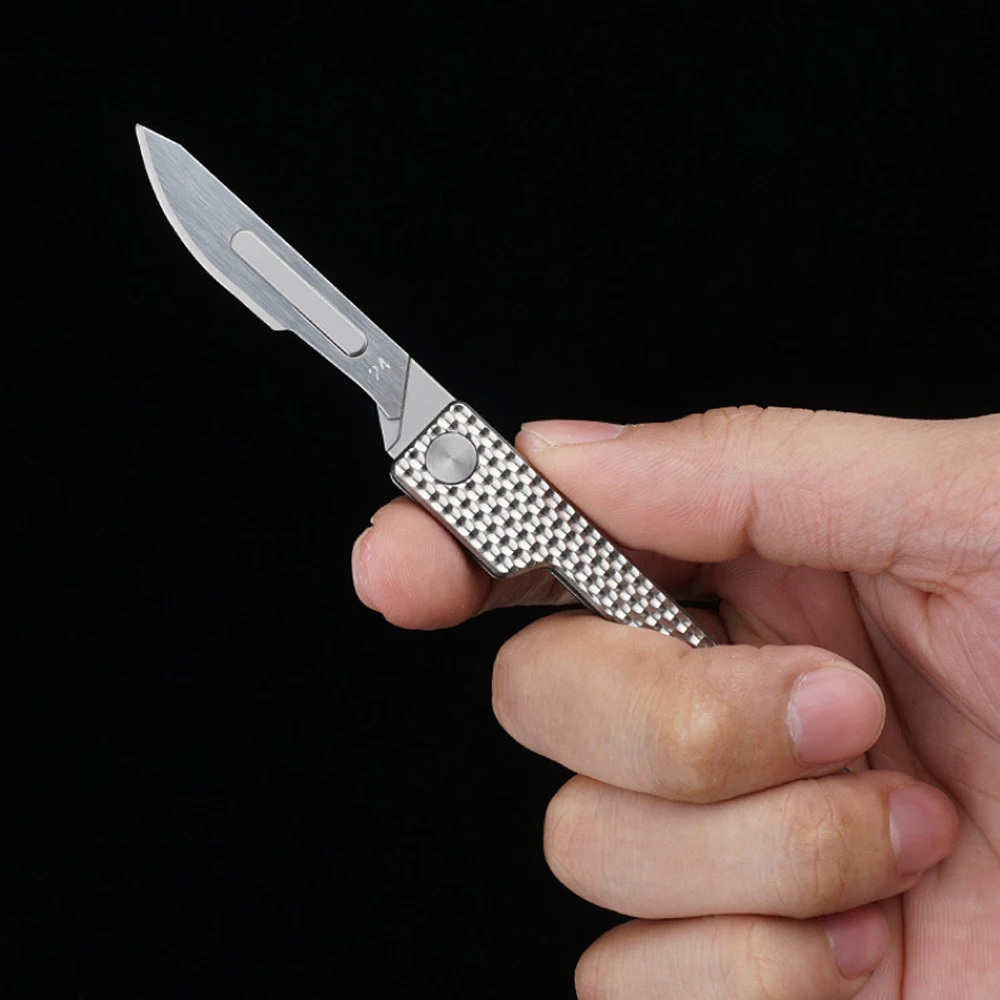 Mini Scalpel Titanium Handle Pocket Knife EDC Quick Open Box Cutter Outdoor Camping Medical Emergency Skalpel Folding Knives