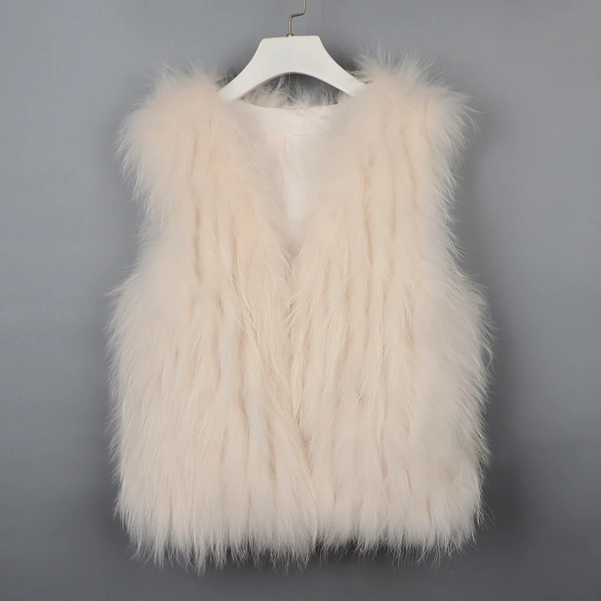 Raccoon fur woven Braided strip vest ladies winter warm fur coat waistcoat vest short autumn waistcoat real animal fur