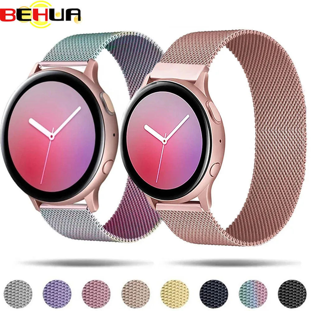 

Магнитный ремешок 20 мм 22 мм для Samsung Active 2 Galaxy Watch 3/4 Classic 46 мм/42 мм 40 мм/44 мм, браслет для Huawei GT/GT2/2e Band