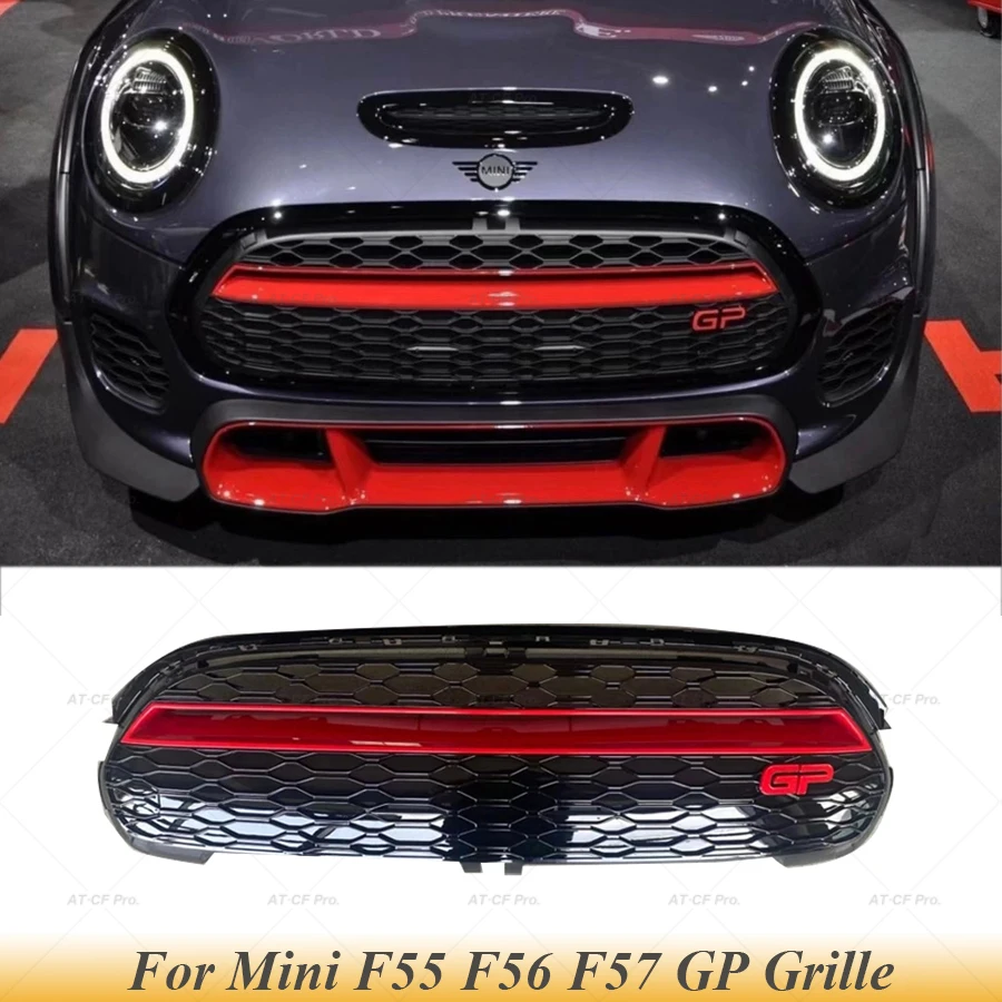 ABS Material Front Grille Grill Spoiler Racing Bumper Grille Racing Trim Body Kit Accessories For BMW Mini F55 F56 F57 GP Style