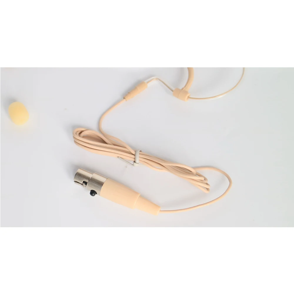 Populaire Crème Enkele Oorset Headset Microfoon Voor AKG Samson 3Pin Mini XLR Draadloze Microfoons BodyPack Systeem Comfortabel Ontwerp