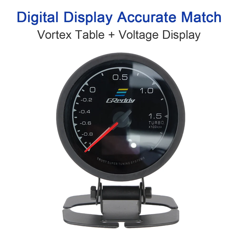 Car Gauge Racing Gauge Turbo Boost Gauge Voltage Display LCD Digital Display 7 Color