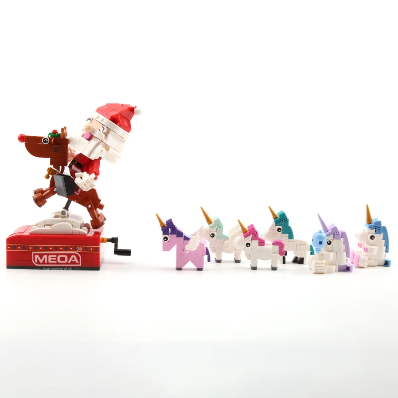 ชุดของเล่นตัวต่อธีมคริสต์มาส ปราสาท ซานต้า ยูนิคอร์น บ้านขนมปังขิง บ้านขนมหวาน ชุดประกอบสำหรับเด็ก เป็นของขวัญสำหรับเด็ก