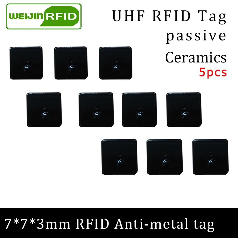 UHF RFID metal tag 915mhz 868mhz impinj NXP EPC 5pcs free shipping 7*7*3mm very small square Ceramics smart passive RFID tags