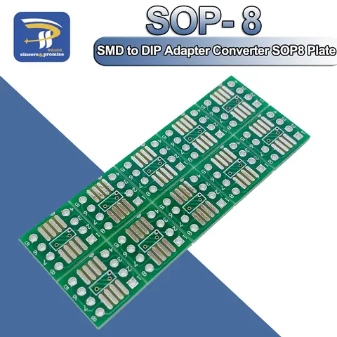 20PCS SOP8 to DIP8 Adapter Socket SMD to DIP IC Converter Plate 0.65mm 1.27mm sincere&promise