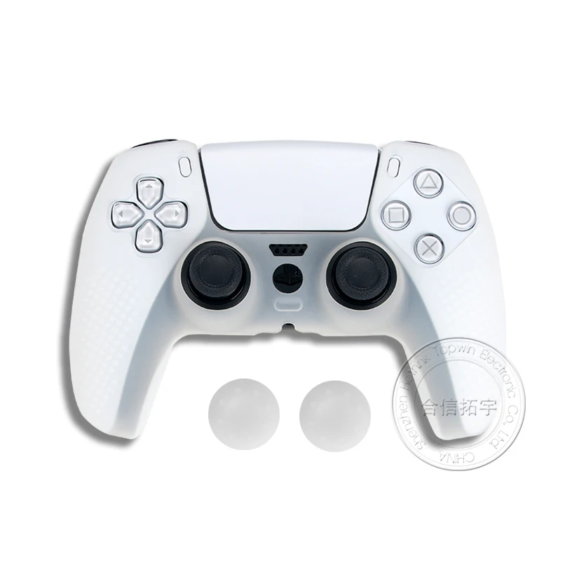 HOTHINK Silicon Chống Trượt Bao Da Cho PS5 Bộ Điều Khiển Ốp Lưng Mềm Chống Trượt Điểm Ngón Tay Cái Dán Nắp Capo cho DualSense