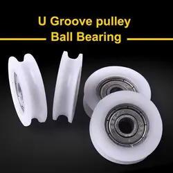 4 PCS 4mm 5mm 6mm 8mm U Deep Groove Pulley Ball Bearing Used In Rail Track Linear Motion System Ball Bearing Hardware