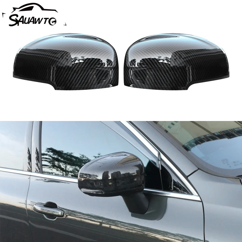 ABS Car Auto Carbon Fiber Side Rearview Mirror Cap Cover Shell Trim For Volvo XC60 2018 2019 2020 Accessories