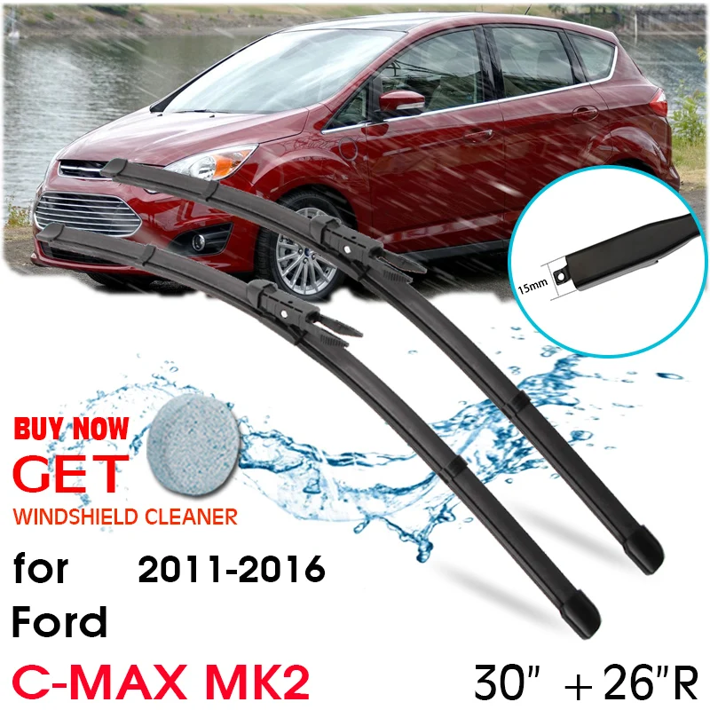 Car Blade Front Window Windshield Rubber Silicon Refill Wiper For Ford C-MAX MK2 2011-2016 LHD / RHD 30