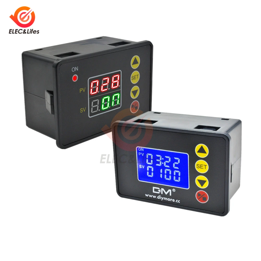 Programável Interruptor Temporizador Digital Controle de Relé Controle Controlador de Tempo Módulo Delay dc 12v 24v 20a ac 110v 220v 10a 1.37 Polegada